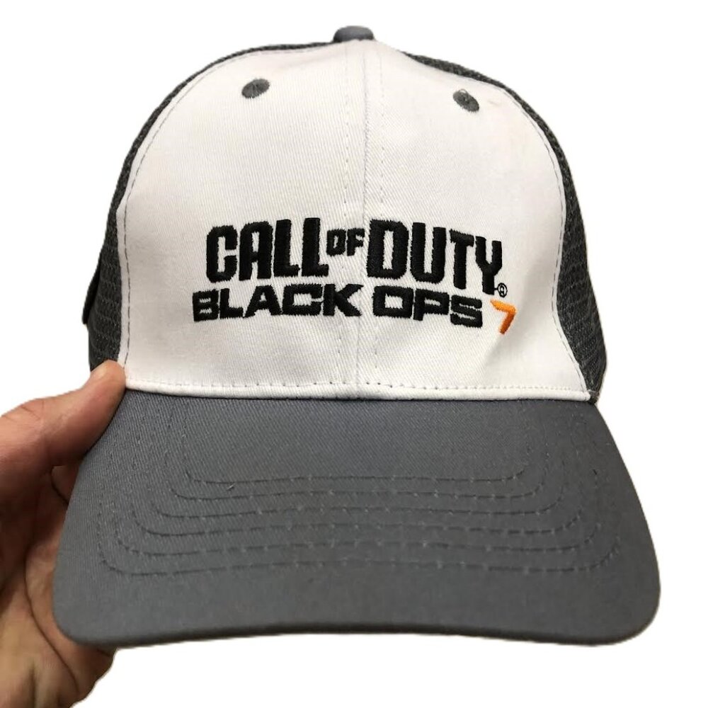 Call of Duty Black Ops 7 Little Caesar's Trucker Hat Gray White Mesh